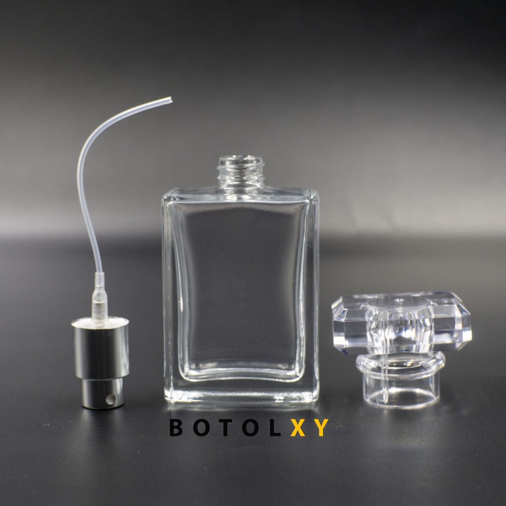 Botol Parfum 30ml Spray - Kaca Tebal Refillable Minyak Wangi - Chnel