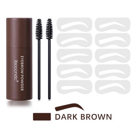 ZSQ DB Ibcccndc Cetakan Alis Instan Bedak Alis Eyebrow Powder Eyebrow Stamp Alis Stempel Alis Waterproof dengan 10 Model Cetakan Alis original-#3 Dark Brown