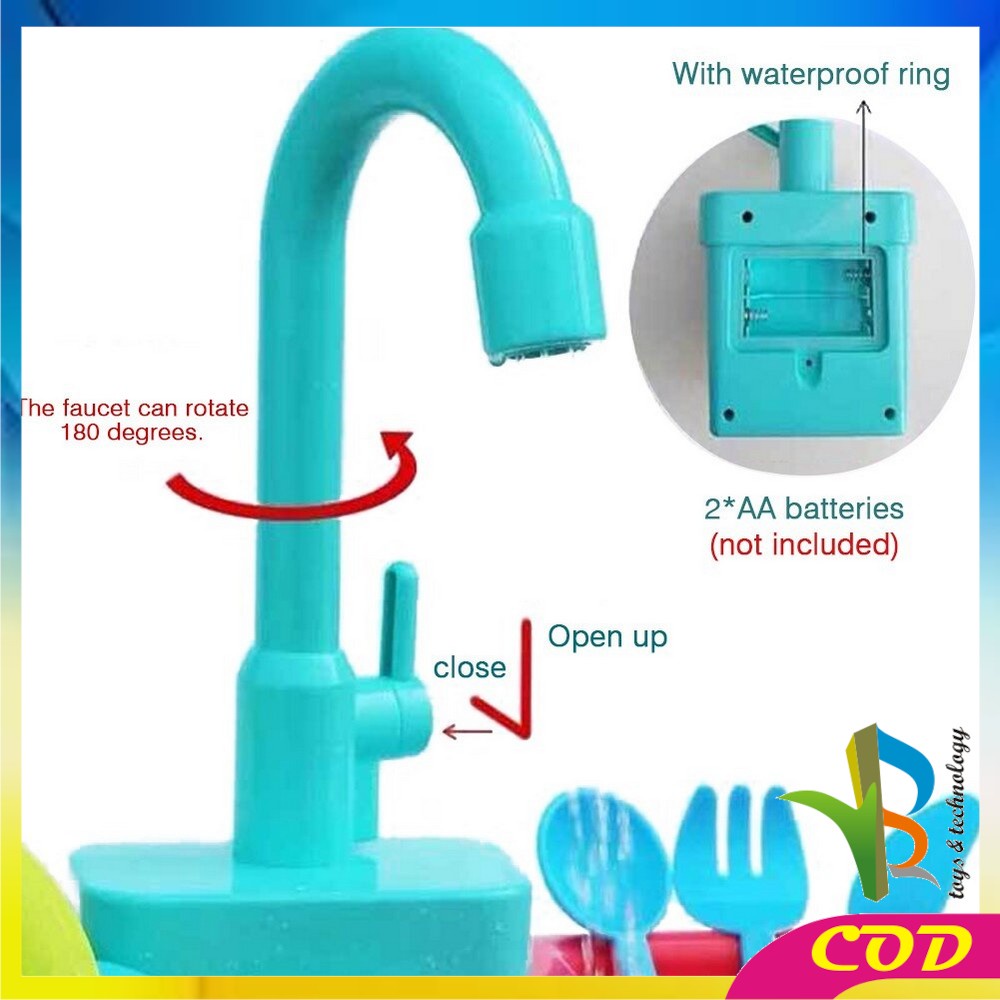 RB-M31 M109 Mainan Anak Kitchen Sink Tempat Cuci Piring Set Mainan Kran Air Wastafel BISA KELUAR AIR