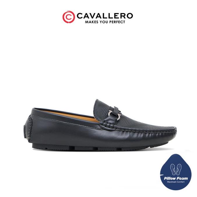 Sepatu Pria Casual Loafers Cavallero Rafaello Hitam