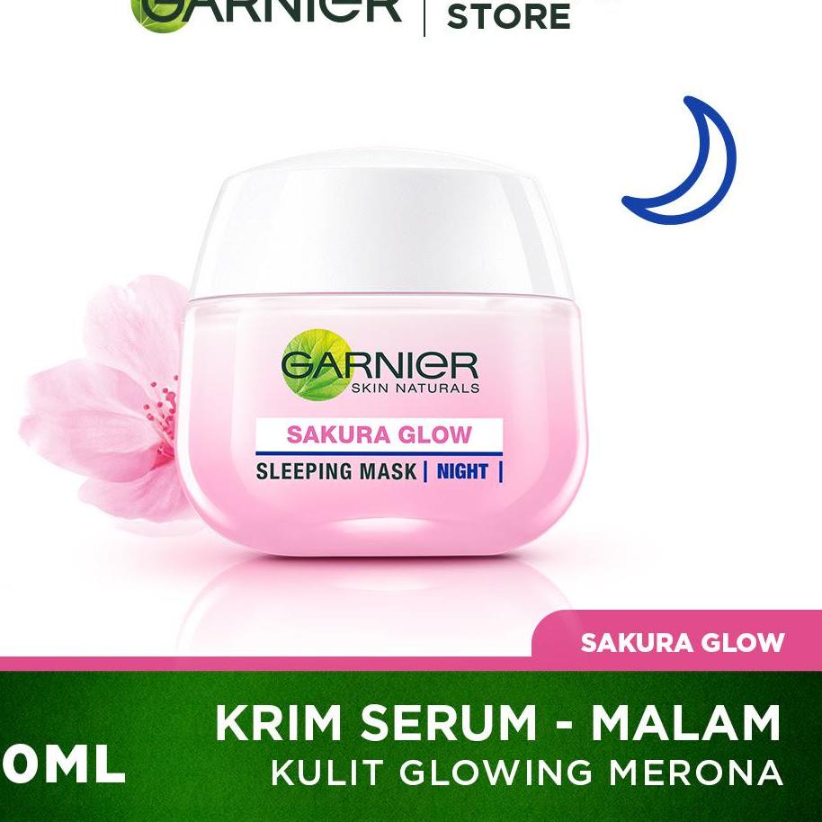Harga Termurah L6QFH Garnier Sakura Glow Kit Day &amp; Night Cream - Moisturizer Skincare Krim Siang Malam (Light complete) 49 Ready