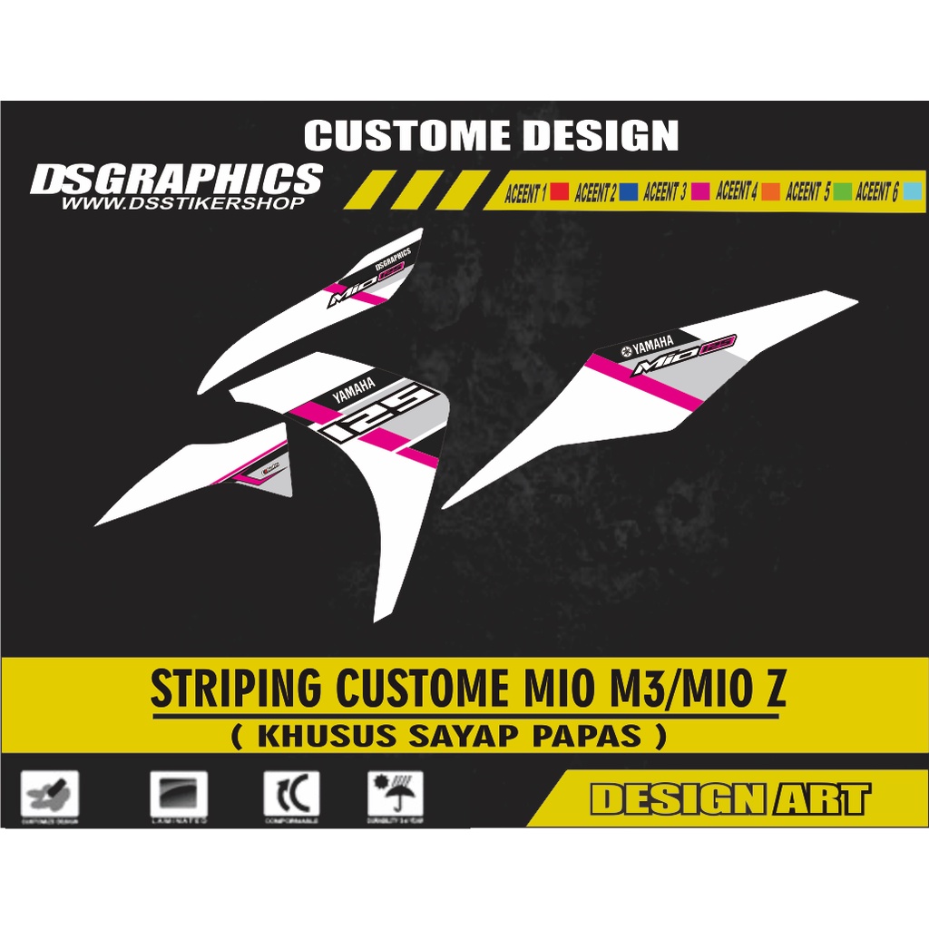 striping mio m3/striping mio z variasi warna putih/striping full body mio m3/mio z