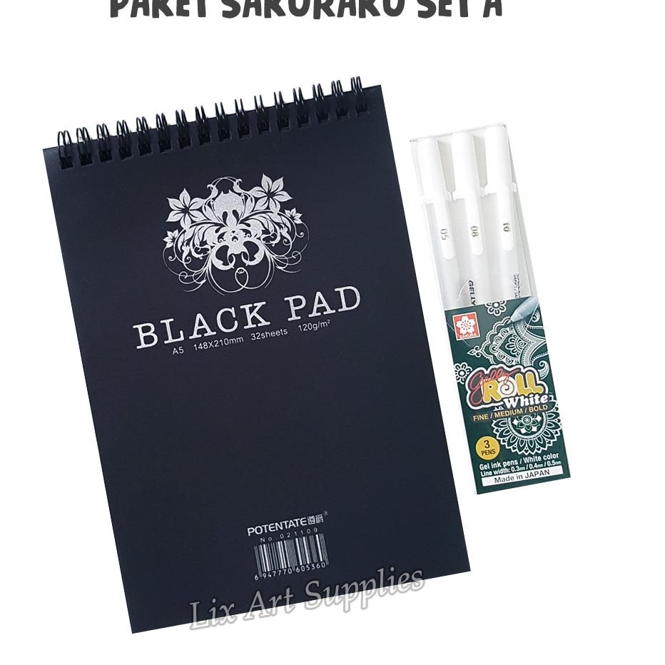 

Hadir Terkini Paket Sakuraku Set - A / White Pen Set + Black Paper Pad
