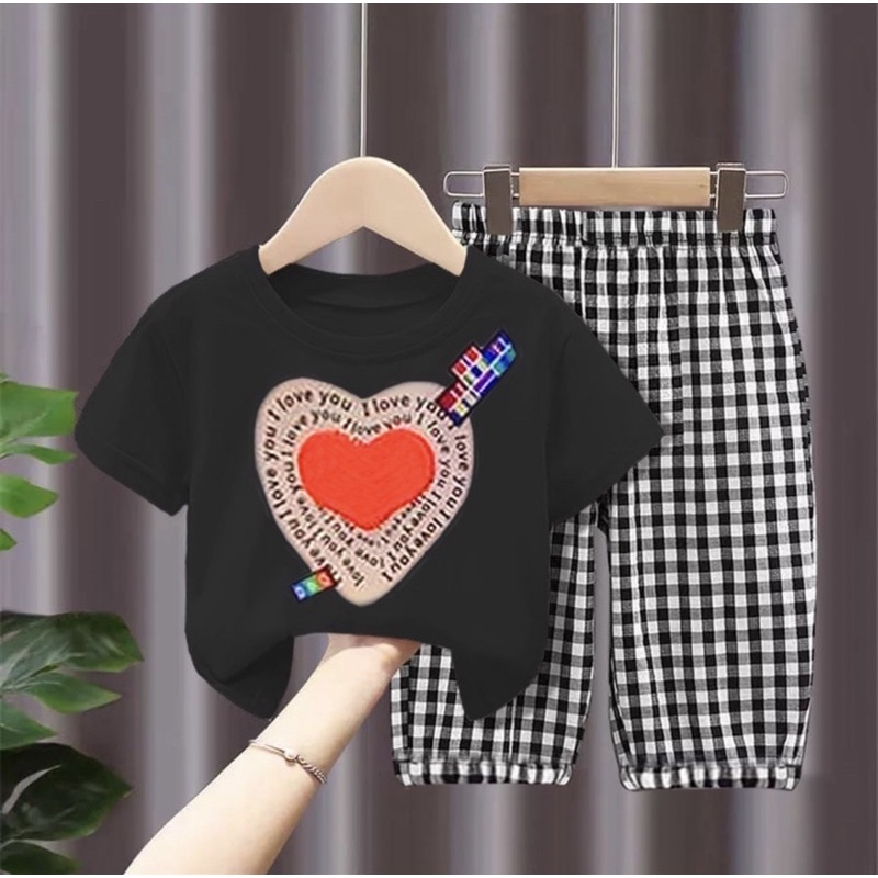 baju anak perempuan dan celana anak kotak perempuan 1-5 tahun grosir