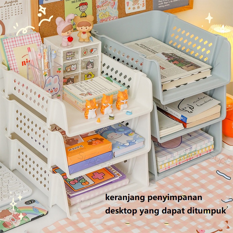 Rak Meja Tempat Rak Baju Kamar Mandi Rak Kosmetik File Organizer Rak Meja Serbaguna Rak Dokumen