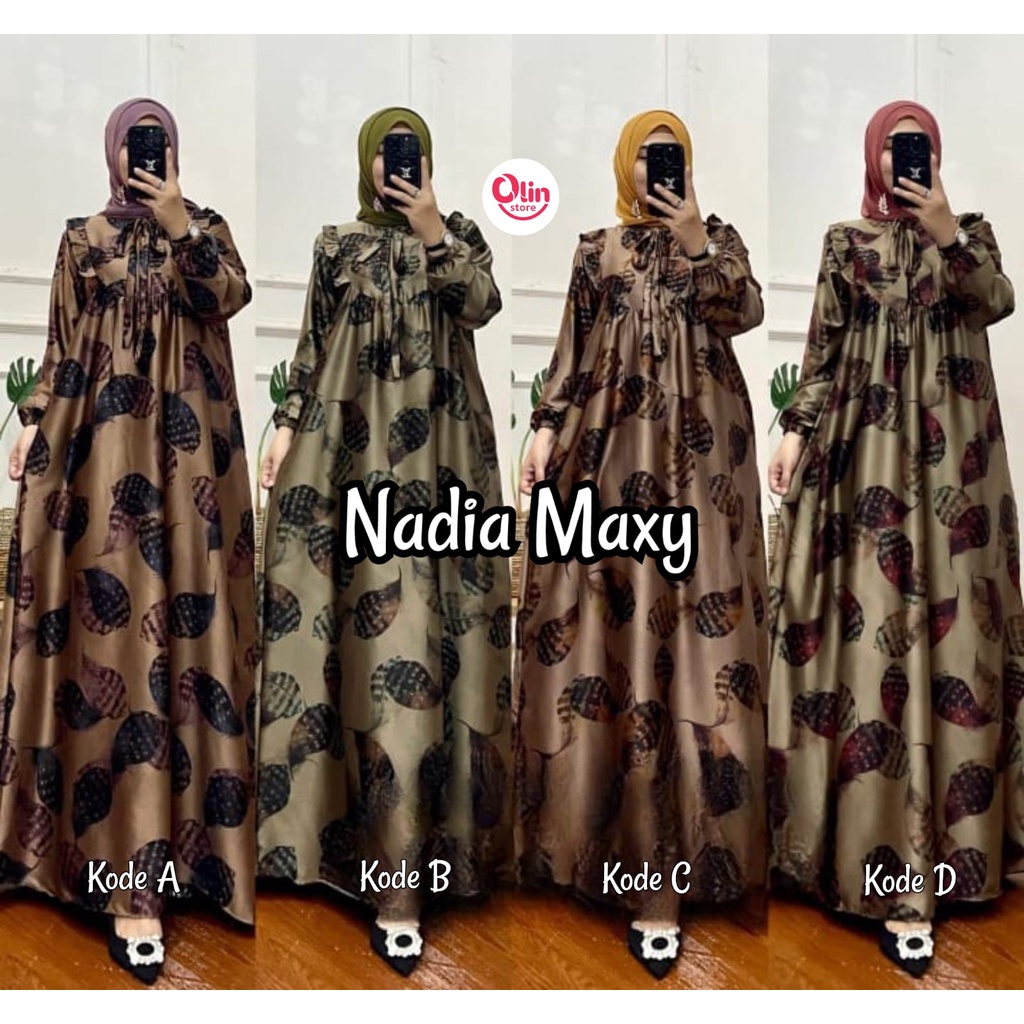 NADIA MAXY DRESS GAMIS WANITA BAHAN DIOR SILK IMPORT