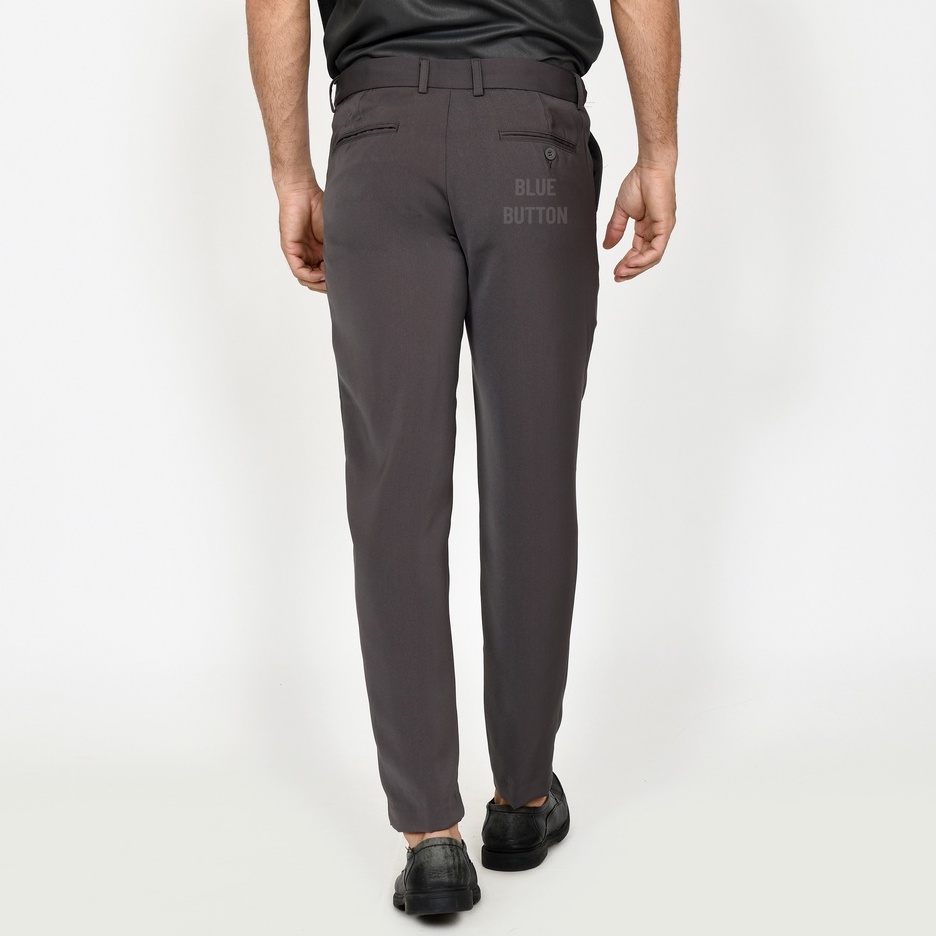 BlueButton Smart Trouser Ankle Pants Air Celana Bahan Panjang Pria Formal Kerja Kantor - Dark Grey