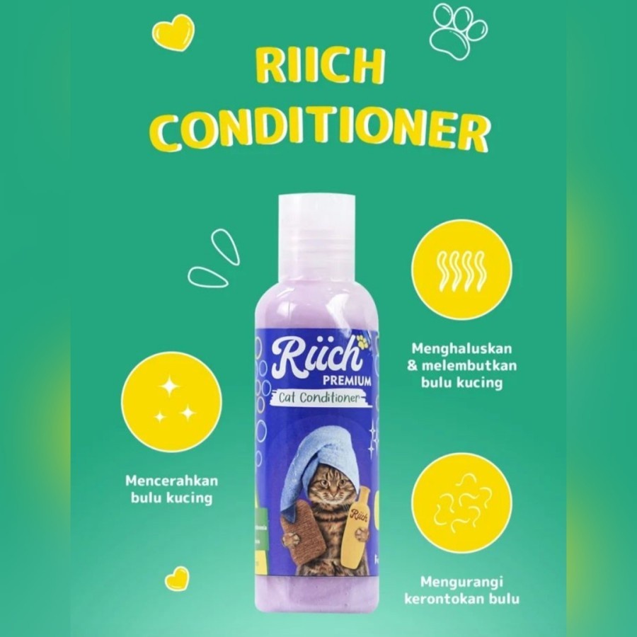 RIICH Shampoo Kucing Premium Anti Kutu Anti Jamur Bulu Cerah Berkilau