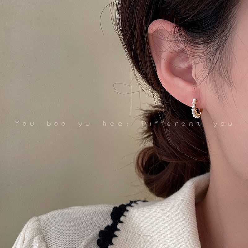 YEEZII Fashion Anting Mutiara Emas Untuk Wanita Hypoallergenic Earring Jewellry Aksesoris