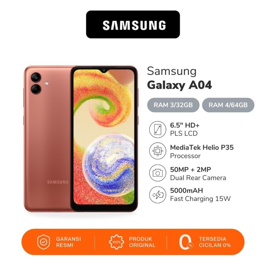 Samsung Galaxy A04 3/32 &amp; 4/64 GB Garansi Resmi