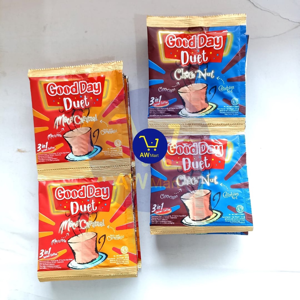 GOOD DAY DUET RENCENG ( ISI 10 SACHET X 22 GRAM ) - GOOD DAY DUET MOCA CARAMEL, CHOCO NUT