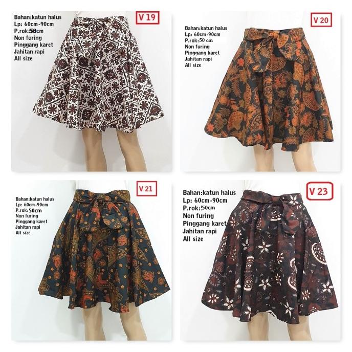 Bawahan Batik Rok Klok Batik Pendek Talita TL33A