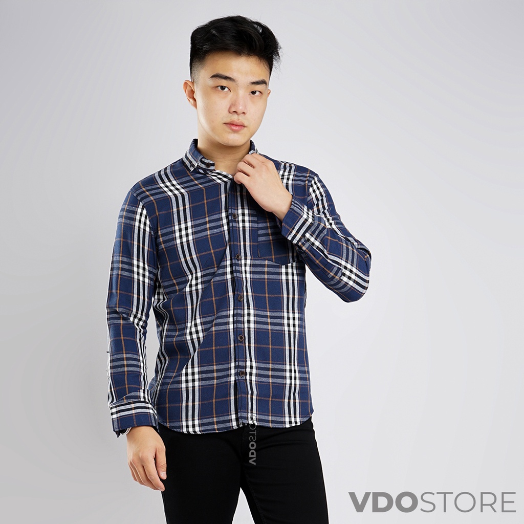 KEMEJA FLANEL PRIA 31B BURBERRY WHITENAV - M L XL XXL 3XL - KEMEJA LENGAN PANJANG VDOSTORE DEWASA BAJU FLANNEL TANGAN PANJANG HITAM NAVY ABU MOTIF KEMEJA COWOK MURAH DEWASA SANTAI TEBAL KUALITAS IMPORT BAJU CATUR PANEL FANEL