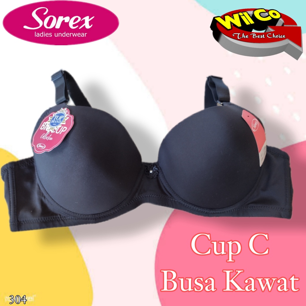 K304 - BRA/BH WANITA SOREX JUMBO BUSA ADA KAWAT CUP C BESAR 36C - 42C  TIGA PENGAIT