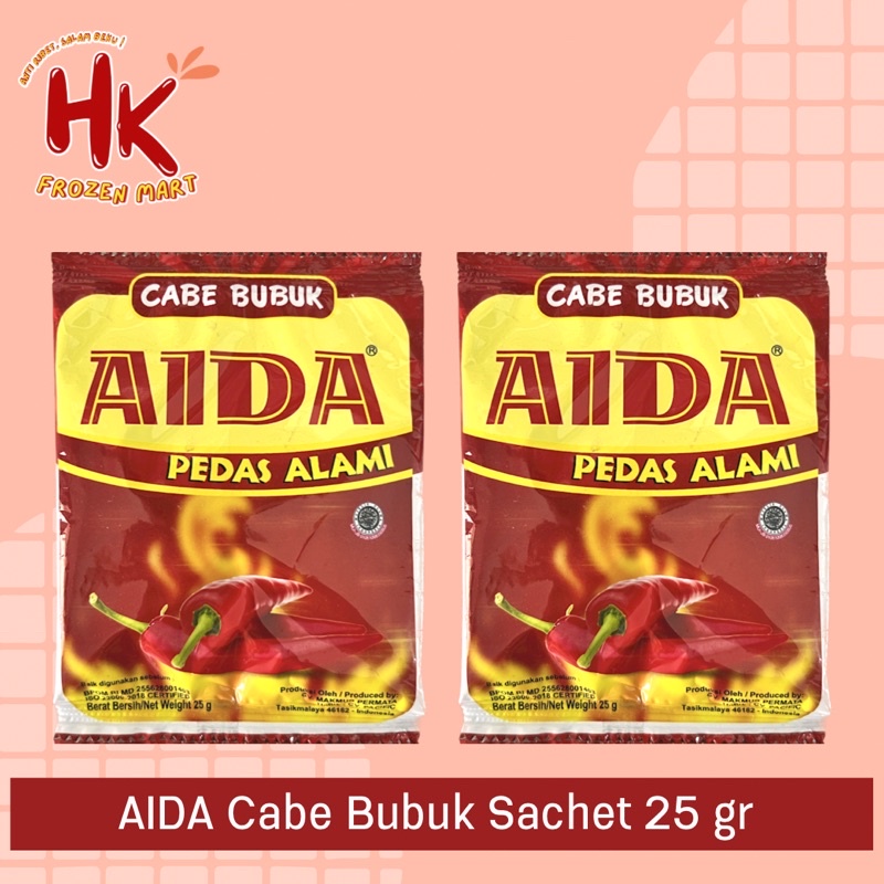 

Aida Cabe Bubuk Sachet 25 gram | chili powder basreng antaka | HK FROZEN MART