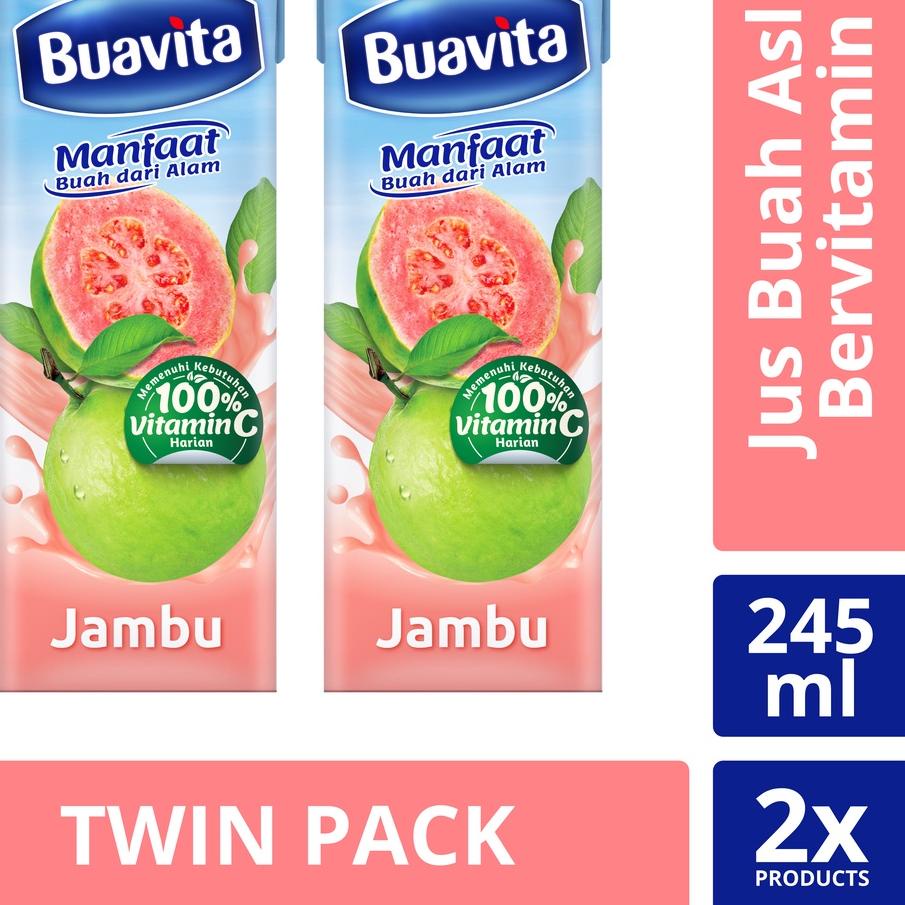 

❦ Buavita Guava 245 ml Jus Jambu, Guava Juice - Twin Pack ㅗ