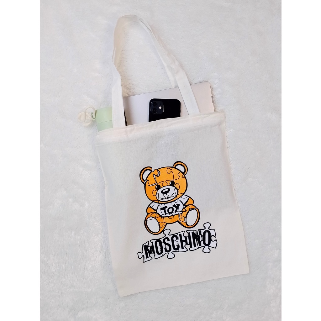 Totebag Tas Tote Moschino Bear Tote bag premium Totebag zipper totebag velcro Termurah