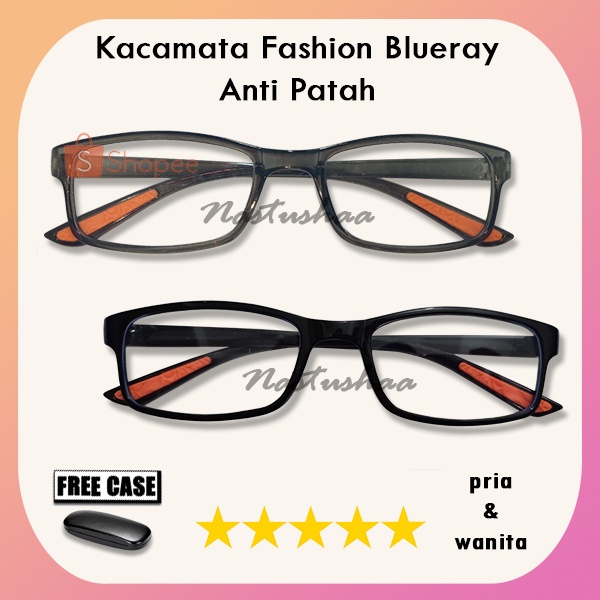 BARUU !! KACAMATA BACA RABUN DEKAT (+) +1.00 S/D +3.00 PRIA WANITA BINGKAI HITAM VARIASI ORANGE KACAMATA PLUS ANTI RADIASI BLUERAY FREECASE