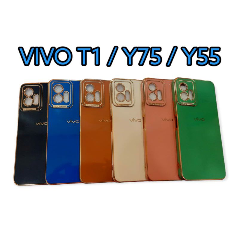 SILIKON CASE GLOSSY GOLD COLOR NEW SERIES VIVO Y21 Y75 TI 5G