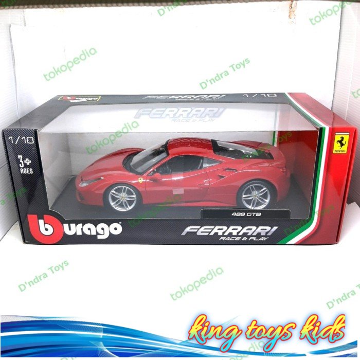 LARIS / Diecast Miniatur Mobil Ferrari 488 GTB Die-Cast Bburago 1/18 Original