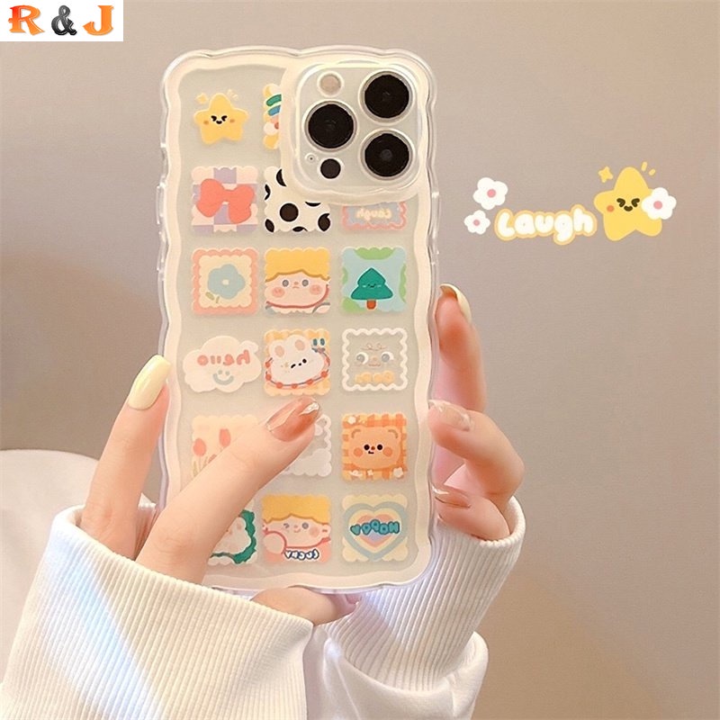 Soft Case Samsung A04E A04 A04 A04S A13 A03 A03S A23 A22 A21S A12 A02S A11 A51 A10 A30 A50 A52 A20S A10S M12 A71 A73 A53 A33 A32 Motif Kartun Hewan Gelombang Tepi TPU Phone Case Cover