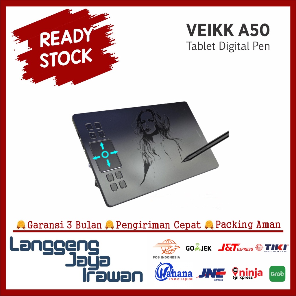 VEIKK A50 Graphics Menggambar Tablet Digital Pen 8192 Sensitivitas