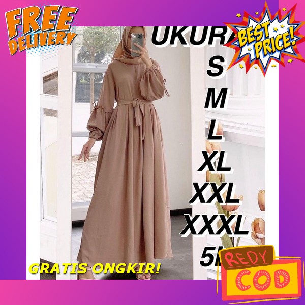 Abraashop - Seina Gamis Ceruty Babydoll M L Xl Kondangan Jumbo Baju Gamis Wanita Terbaru 2022 / Baju
