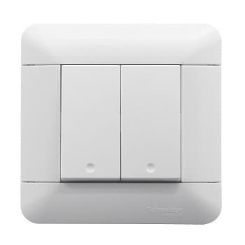 Sakelar 2Gang 1Way E8132L1_We Arcato Schneider Electric
