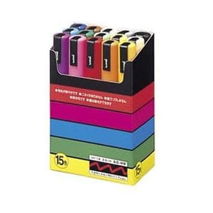 

[BISA COD] Uni posca marker PC-5M - spidol set 15 warna