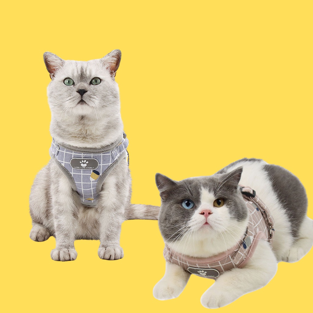 Rompi Harness Modis Mesh Lembut dengan Tali Pengikat Reflektif untuk Anjing / Kucing Kecil