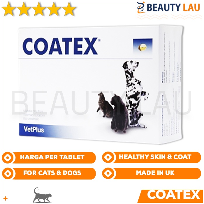 COATEX VITAMIN PELEBAT BULU KUCING ANJING UNTUK PENUMBUH BULU RONTOK MENYUSUI PER KAPSUL