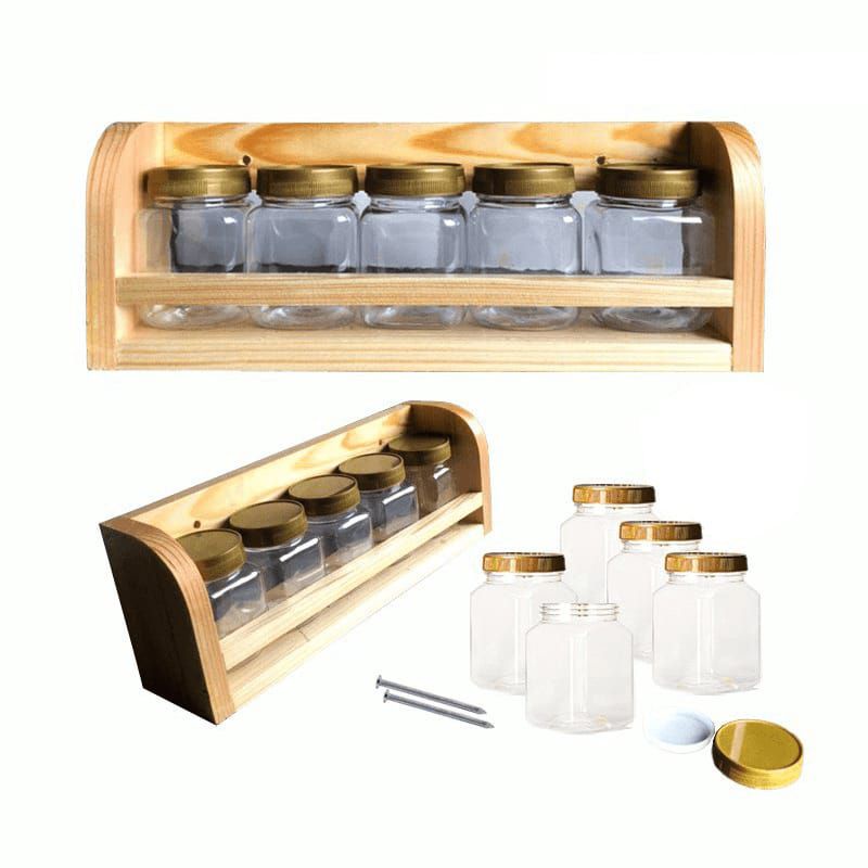 rak bumbu bahan kayu