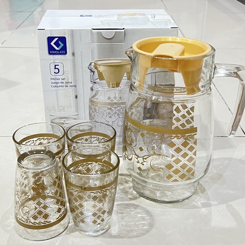 Pitcher 5 in 1 Drink Set Emas Istanbul Kimglass Kaca