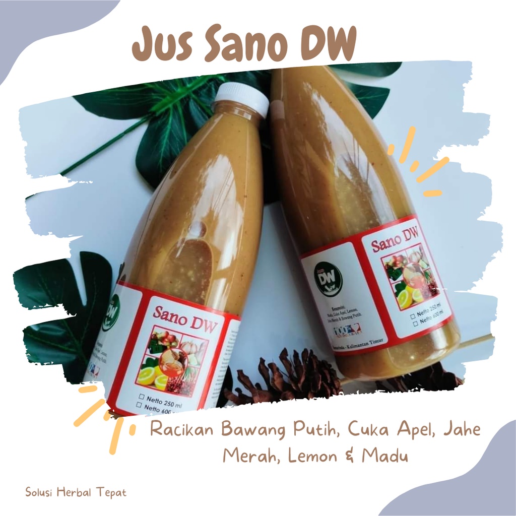 

Jus SANO DW, Free BUBBLEWRAP. Racikan Jus Bawang Putih, Cuka Apel, Jahe Merah, Lemon dan Madu, 600ml