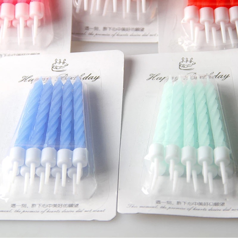 Lilin Ulang Tahun Ulir / Spiral Pendek METALIC | PASTEL isi 10 pcs - LPM Shop