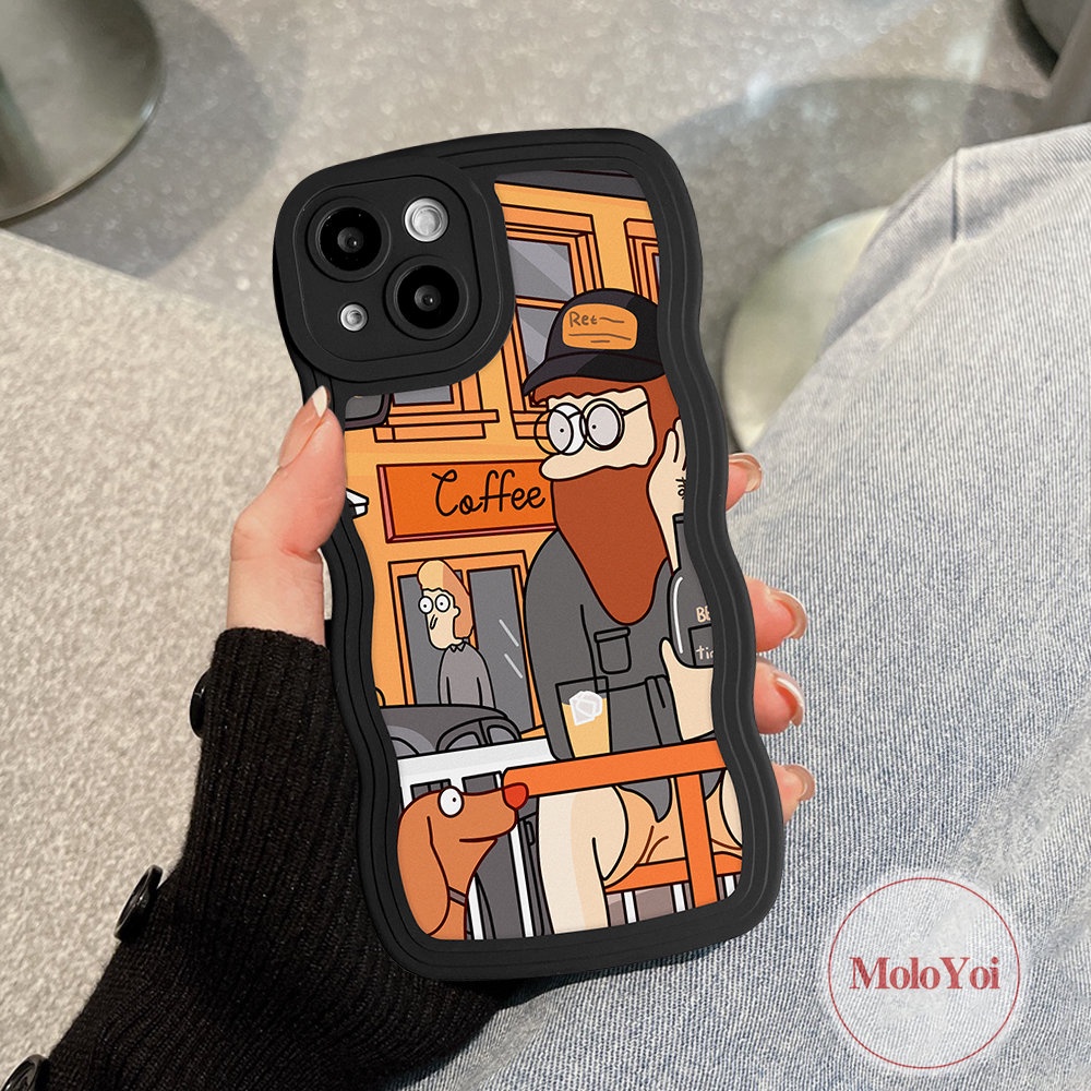 Case Pasangan Cocok Untuk iPhone 7Plus 11 13 12 14 Pro Max 8Plus 6 6s 87 Plus 14Plus XR X XS Max SE 2020 Case Fashion Retro Art Ilustrasi Tepi Bergelombang Lembut TPU Cover