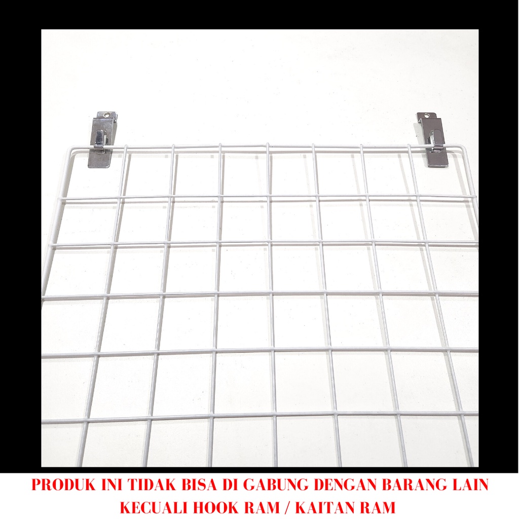 GRID WALL JARING RAM KAWAT BESI DINDING 95x45 CM / GANTUNGAN ACCESORIES DAN MASKER