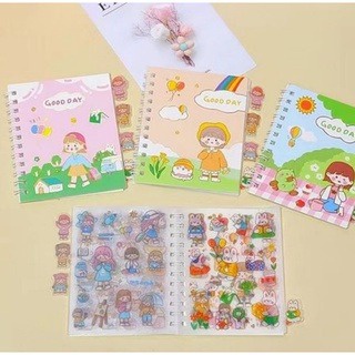

BUKU ALBUM STIKER semi transparan PET, Accessoris Sticker hiasan diary