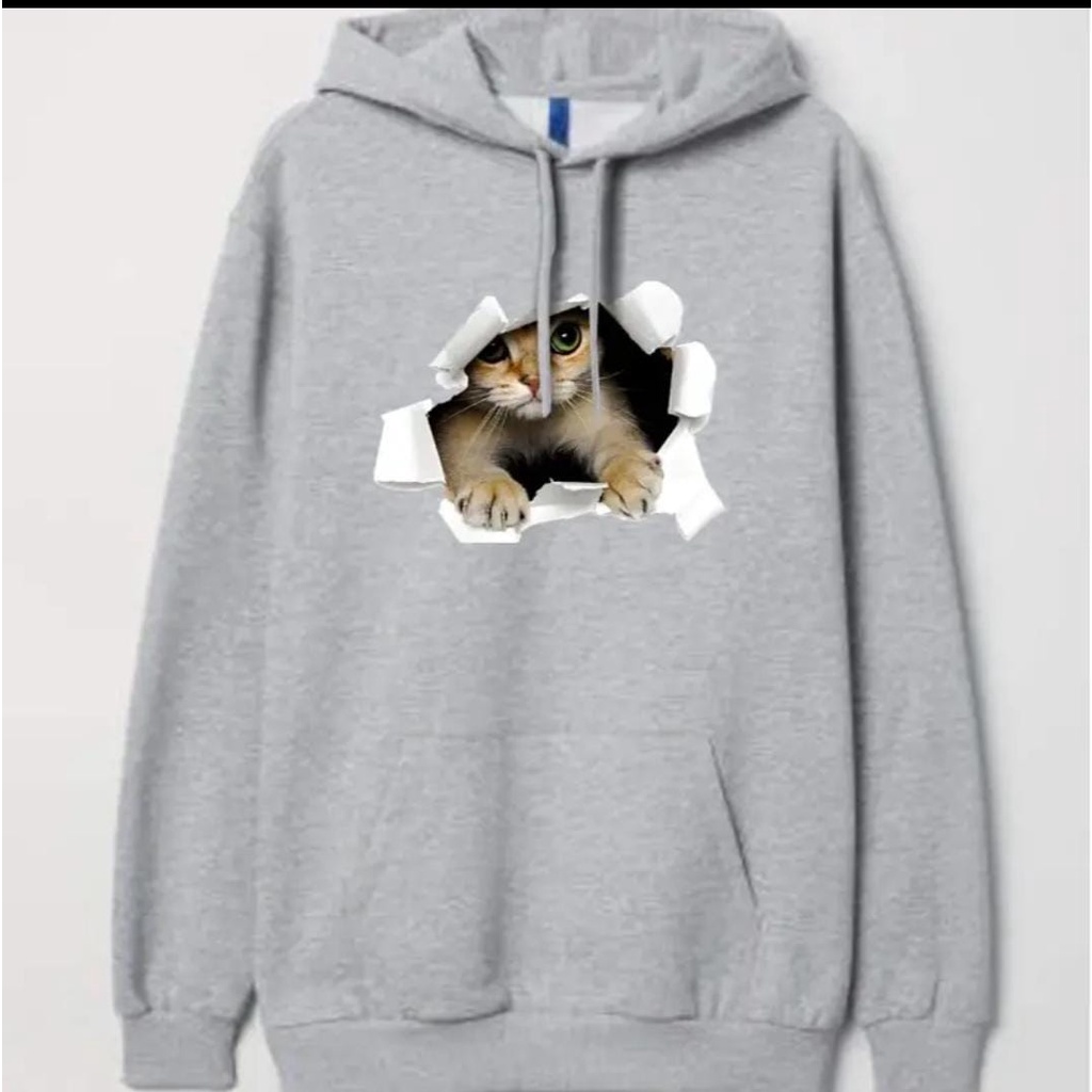 Hoodie Oversize Cat Dorothy Pria/Wanita One Size Fit to XL / HOODIE UNISEX TEBAL