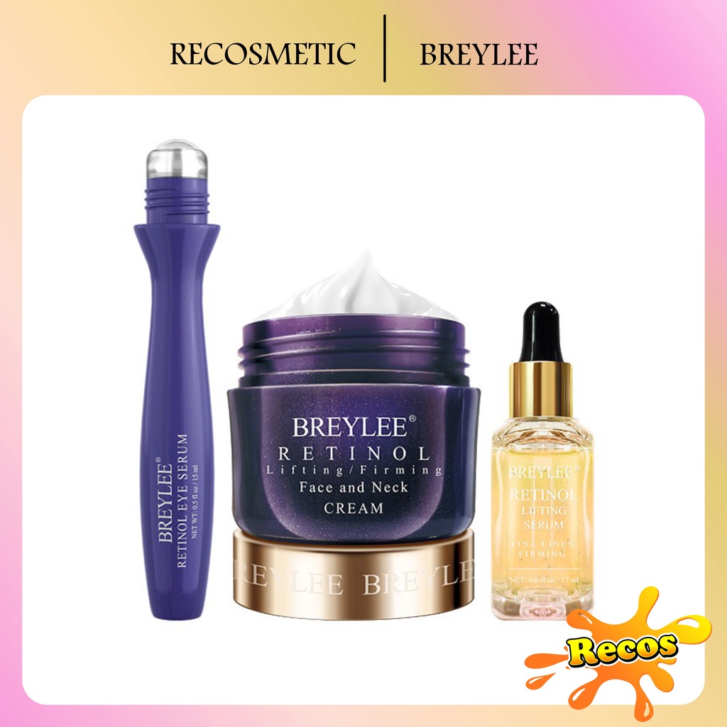 BREYLEE Retinol Set Anti Aging Firming Facial Serum Eye Cream Remove Fine Line Moisturizing 3pcs