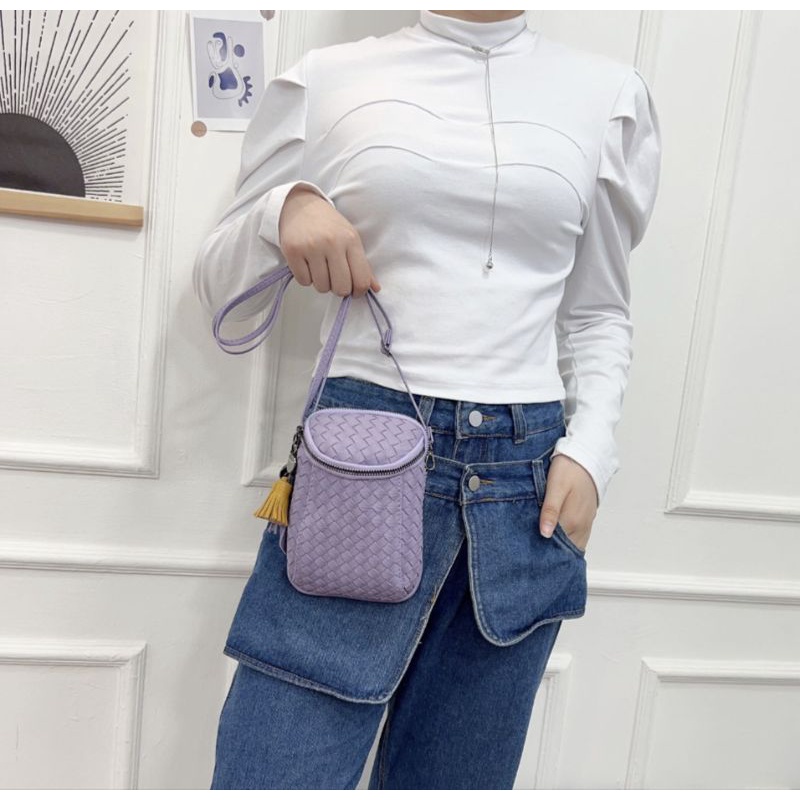 BTG sling bags, simple bags, rajut, anyam kulit, domsel, dompet selendang