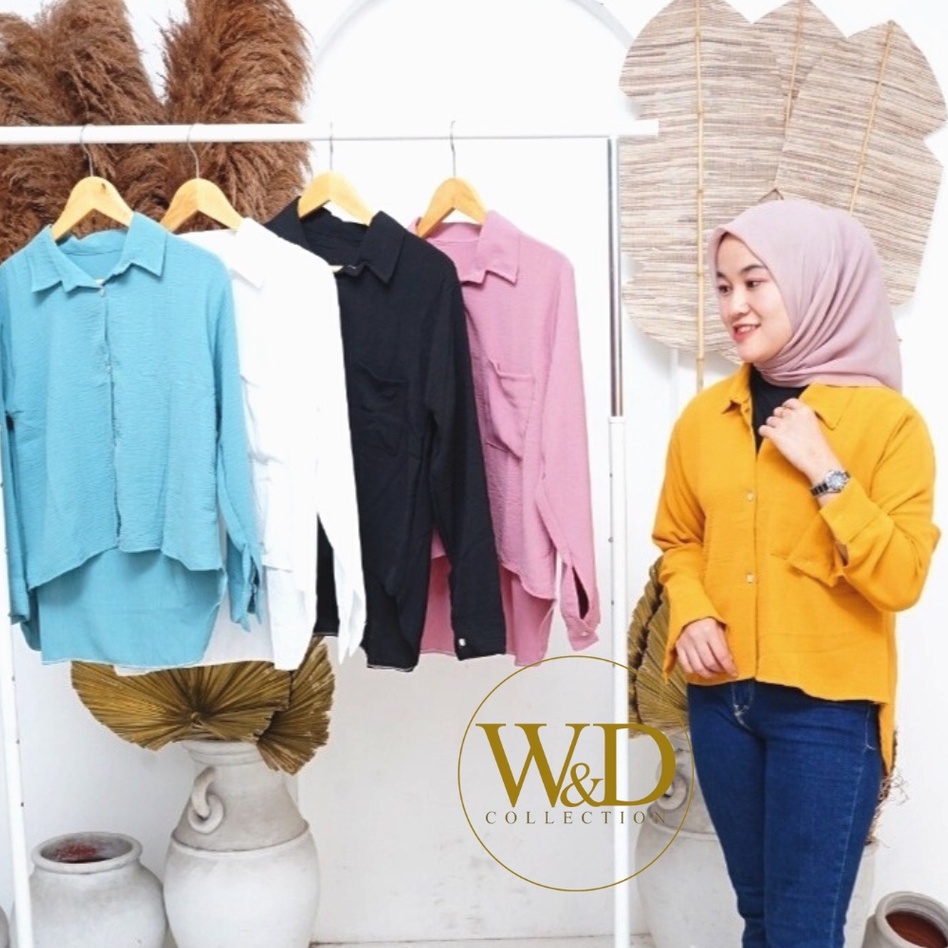 KEMEJA WANITA BLUS POLOS CRINKLE AIRFLOW