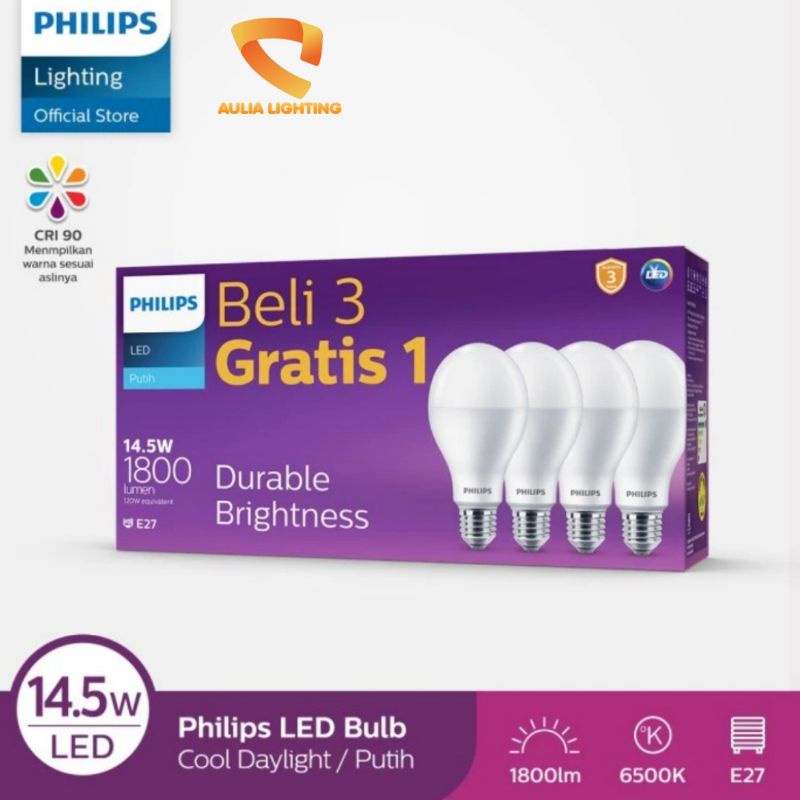 Lampu Philips led bulb 5w 6w 7w 8w 9w 10w 11w 12w 14.5w  my care paket beli 3 gratis 1 5 6 7 8 14 w watt multipack Paket 4pc hemat garansi resmi