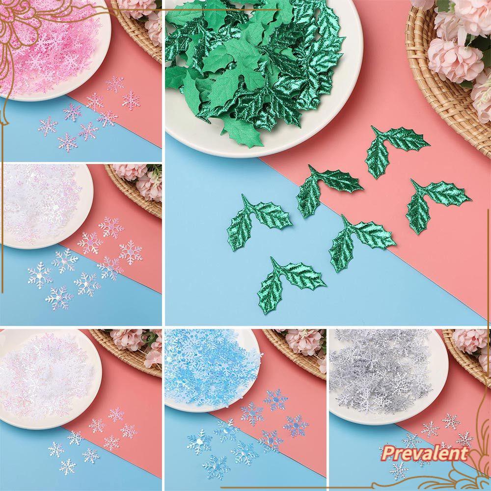 Preva 100 /200 /300 Pcs Natal Confetti Warna Campur Dekorasi Pernikahan Ulang Tahun Perlengkapan Pesta Xmas Snowflake