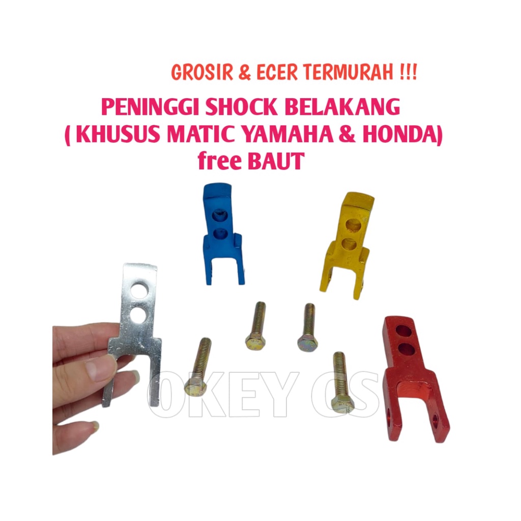 PENINGGI SHOCK SHOCKBREAKER SHOK BELAKANG MOTOR MATIC FULL CNC FREE BAUT VARIASI MOTOR MATIC MIO FIN