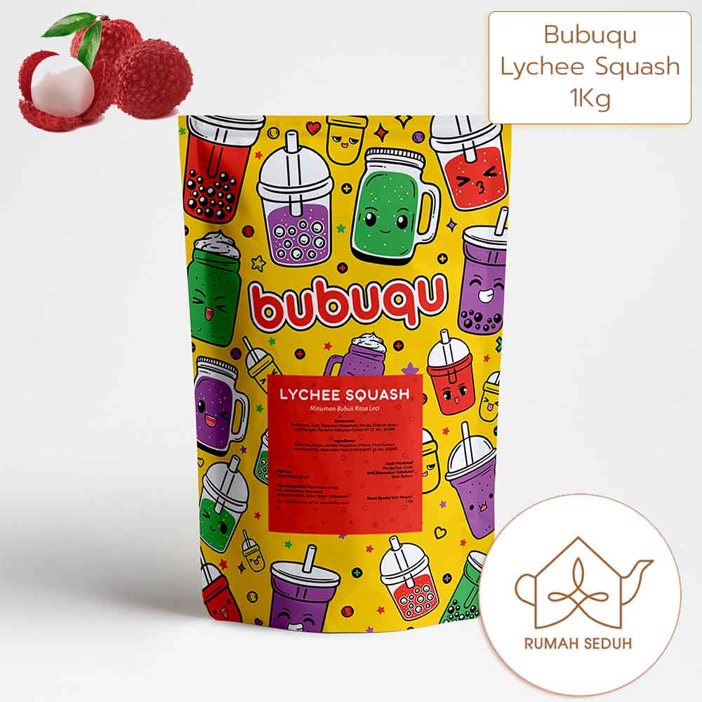 

1Kg Bubuqu Lychee Squash Powder Drink - Minuman Bubuk Buah Leci