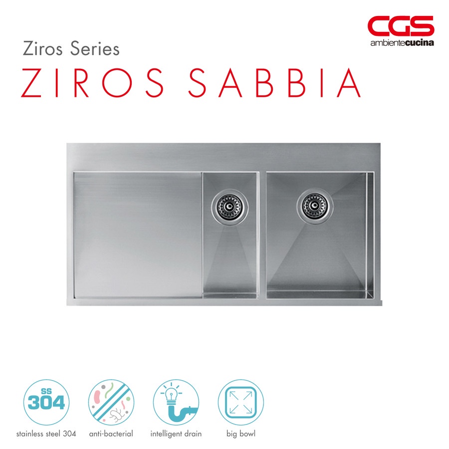 CGS ZIROS SABBIA Stainless Kitchen Sink - Bak Cuci Piring