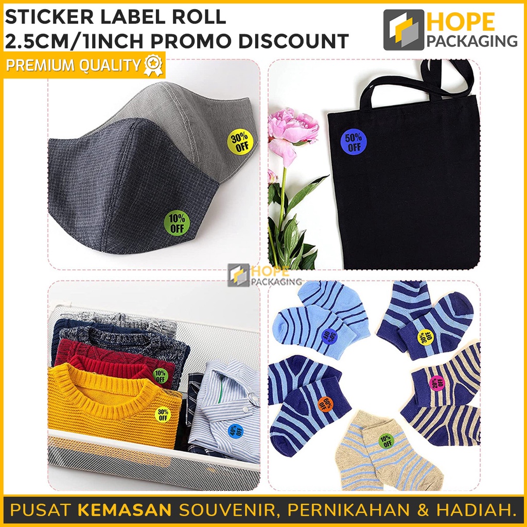 STICKER LABEL ROLL 2.5CM/1 INCH stiker kotak lucu packing hampers souvenir makanan label harga tag harga