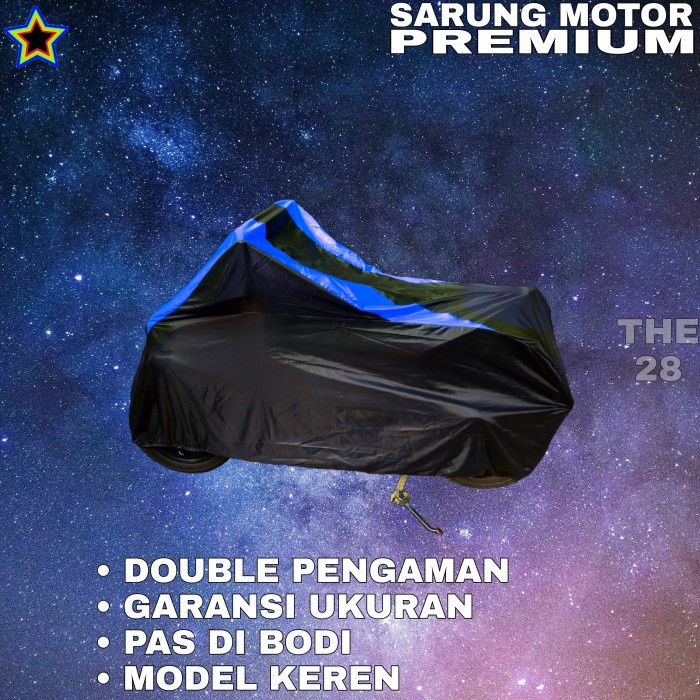 SARUNG MOTOR SUPRA X 125D HITAM BIRU BODY COVER SUPRA X 125D PREMIUM