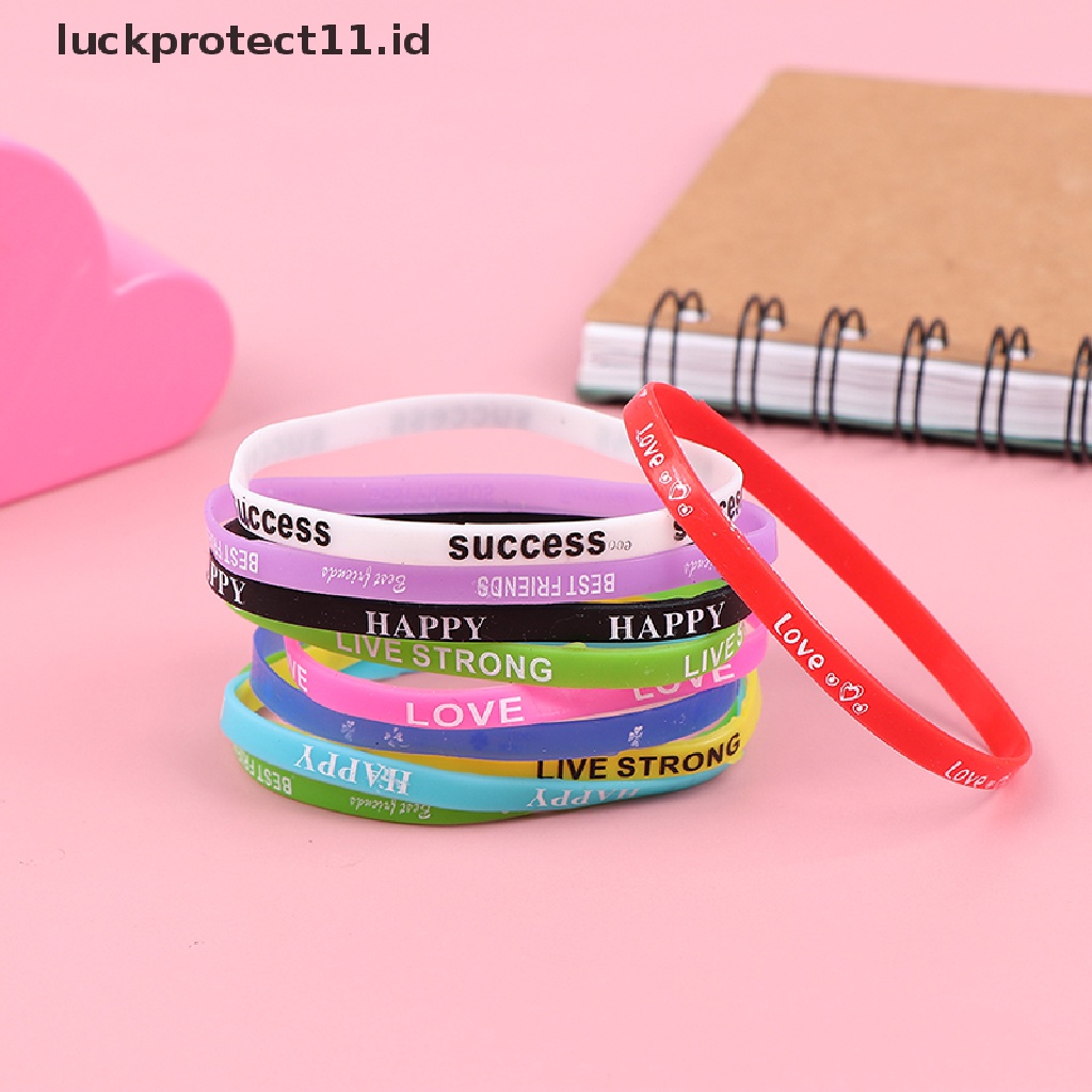 /Fashion Hot// Fashion// 10pcs/lot Curah Grosir Fashion Multicolor Gelang Silikon Untuk Wanita Karet.